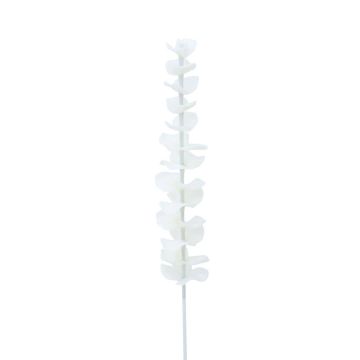 GLAUCO plastic eucalyptus branch with glass-like finish, 12 pieces, white, 80 cm