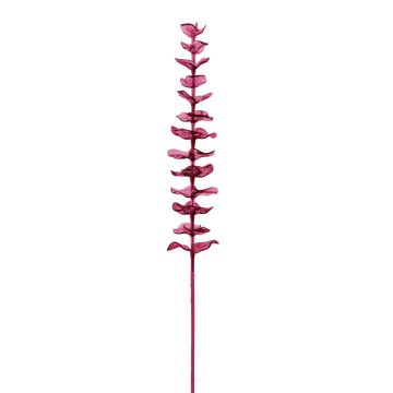 GLAUCO plastic eucalyptus branch with a glass-like finish, 12 pieces, burgundy, 80 cm