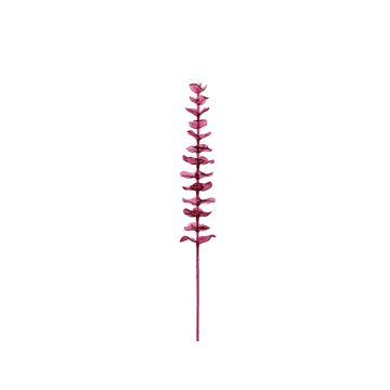 Plastic eucalyptus branch GLAUCO with a glass-like finish, 12 pieces, burgundy, 31"/80cm Plastic eucalyptus branch GLAUCO with a glass-like finish, 12 pieces, burgundy, 31"/80cm