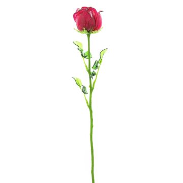 EVARISTO glass-effect plastic rose, 12 pieces, burgundy, 80cm EVARISTO glass-effect plastic rose, 12 pieces, burgundy, 80cm
