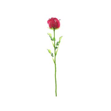 Glass-effect plastic rose EVARISTO, 12 pieces, burgundy, 31"/80cm Glass-effect plastic rose EVARISTO, 12 pieces, burgundy, 31"/80cm