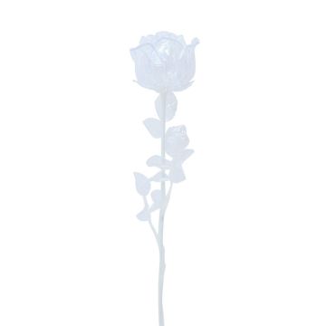 EVARISTO glass-effect plastic rose, 12 pieces, clear, 80 cm EVARISTO glass-effect plastic rose, 12 pieces, clear, 80 cm