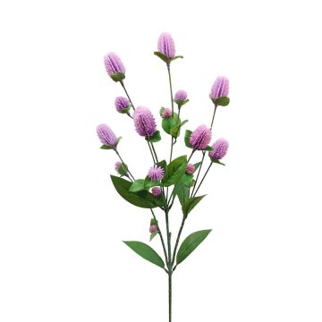 Artificial flower branch Globe amaranth THUSNELDA, purple, 28"/70cm
