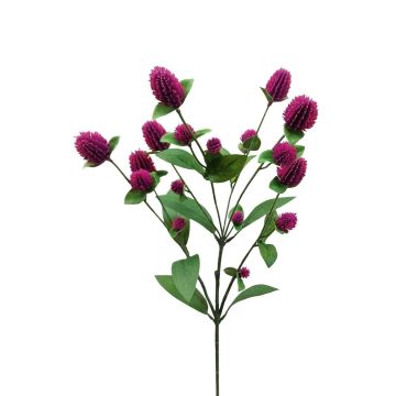 Artificial flower branch Globe amaranth THUSNELDA, violet, 28"/70cm