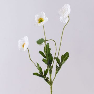 Fake poppy branch OXANDRINE, cream-white, 24"/60cm Fake poppy branch OXANDRINE, cream-white, 24"/60cm