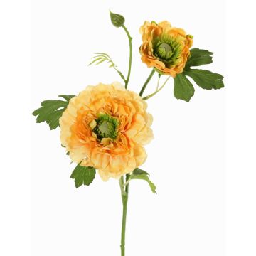 Artificial ranunculus SAGARA, apricot-green, 18"/45cm, Ø2"-3.5"/5-9cm