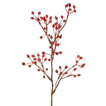 Artificial wild rose branch HIKERNO with rose hips, red, 60cm Artificial wild rose branch HIKERNO with rose hips, red, 60cm