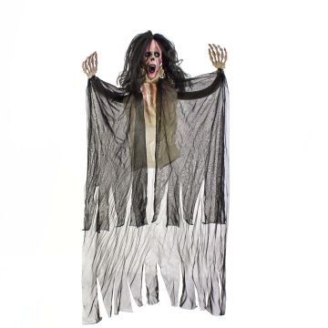 Halloween decorative figure: Ghost SKYLER with movement and sound functions, LEDs, 95cm