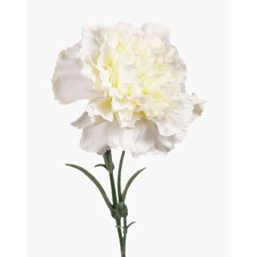 Artificial carnation flower VANERA, white, 24"/60cm, Ø 3.1"/8cm