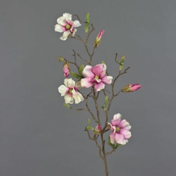 Decorative magnolia MARGA, pink-pink, 31"/80cm, Ø 2.4"-3.1"/6-8cm
