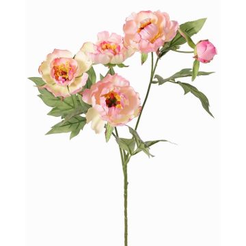 Faux peony branch LARDUAN, Eco Collection, pink-white, 24"/60cm, Ø2.8"/7cm Faux peony branch LARDUAN, Eco Collection, pink-white, 24"/60cm, Ø2.8"/7cm