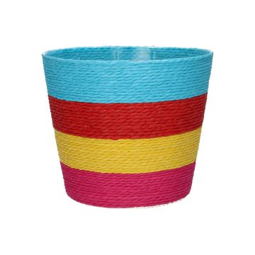 NERIONKO MULTI plant basket, turquoise-red-yellow-pink, 13 cm, Ø15.5 cm