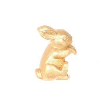Decorative figurine Bunny DROOPY made of plastic, gold, 3.1"x1.6"x2.4"/8x4x6cm