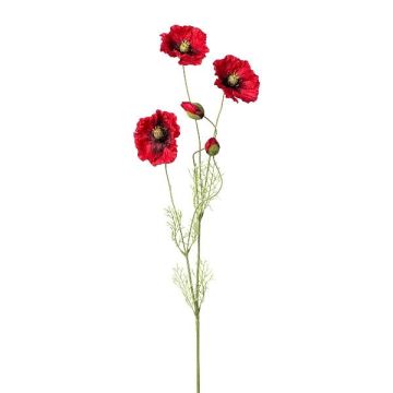 Artificial flower branch Poppy TERNAS, red, 3ft/90cm
