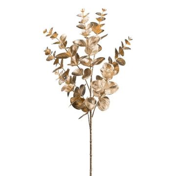 Decorative eucalyptus branch SLOFER, metallic gold, 26"/65cm