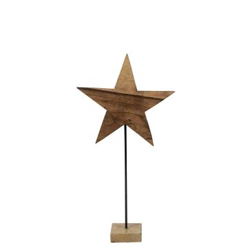 LINDAL wooden star decorative figure, wooden base, natural, 30x10x60cm