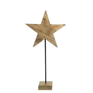 LINDAL wooden star decorative figure, wooden base, natural, 35 x 11 x 70 cm