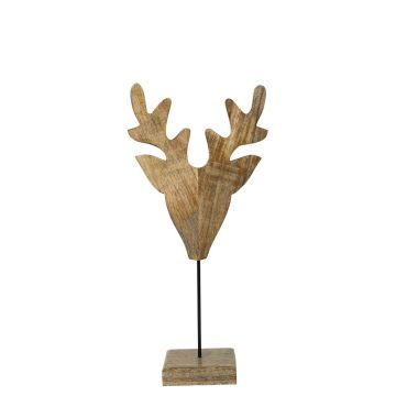 LINDAL decorative wooden stag figurine, wooden base, natural, 26 x 15 x 60 cm