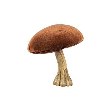ARNAH decorative mushroom figurine, velvet, rust-coloured, 10 cm