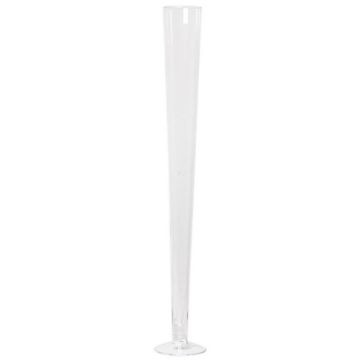 Glass floor vase WANJA on foot, transparent, 24"/60cm, Ø4.3"/11cm