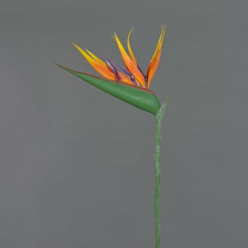 Decorative strelitzia flower ALLISSA, orange-purple, 3ft/90cm, 6.7"x9.4"/17x24cm