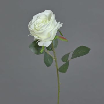 Artificial flower rose SIMONY, cream, 18"/45cm, Ø 3.1"/8cm