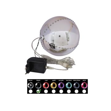 LED Christmas bauble LUVELIA, shiny black, Ø5.9"/15cm LED Christmas bauble LUVELIA, shiny black, Ø5.9"/15cm