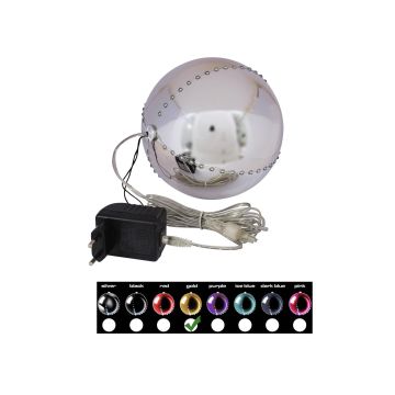 LED Christmas bauble LUVELIA, shiny gold, Ø5.9"/15cm LED Christmas bauble LUVELIA, shiny gold, Ø5.9"/15cm