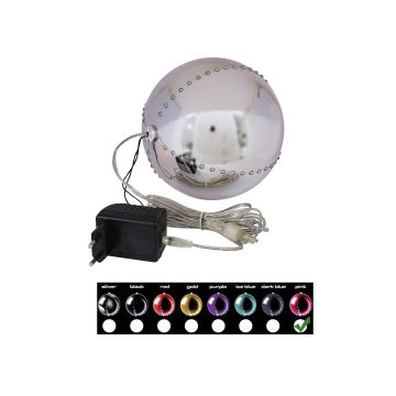 LED Christmas bauble LUVELIA, shiny fuchsia, Ø5.9"/15cm LED Christmas bauble LUVELIA, shiny fuchsia, Ø5.9"/15cm