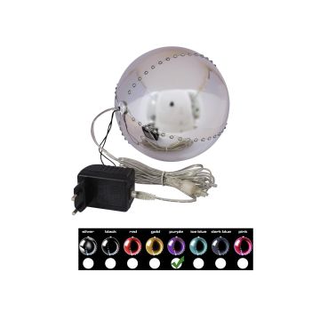 LED Christmas bauble LUVELIA, shiny purple, Ø5.9"/15cm LED Christmas bauble LUVELIA, shiny purple, Ø5.9"/15cm