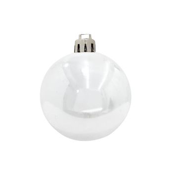 Christmas baubles TEODORA, 6 pcs, shiny white, Ø2.8"/7cm Christmas baubles TEODORA, 6 pcs, shiny white, Ø2.8"/7cm