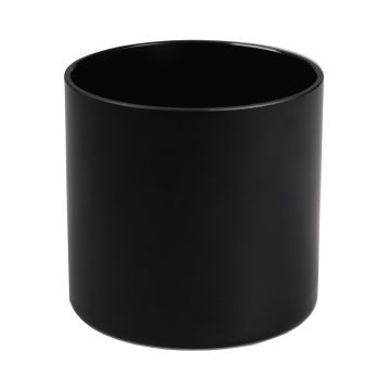Glass candle holder EVITA, matt-black, 4.3"/11 cm, Ø 4.5"/11,5 cm