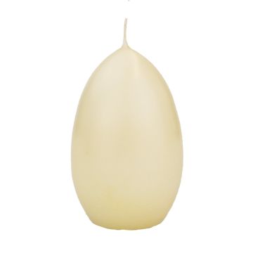 Easter egg candle LEONITA, cream, 4.7"/12cm, 3.1"/8cm, 40h - Made in Germany