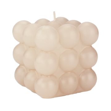 Decorative bubble candle MARAVILLA, cream, 3.3"x3.3"x3.3"/8,5x8,5x8,5cm - Made in Germany