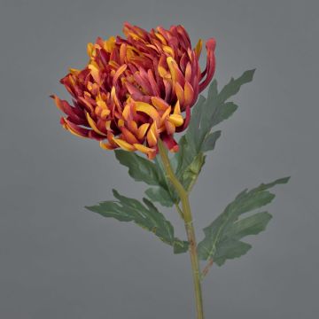 Decorative chrysanthemum flower LINGYUN, orange-red, 65cm, Ø16cm Decorative chrysanthemum flower LINGYUN, orange-red, 65cm, Ø16cm