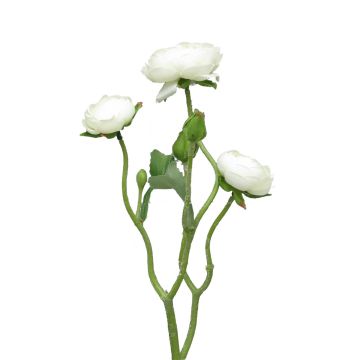 Decorative flower branch, ranunculus JIXIANG, white, 20"/50cm
