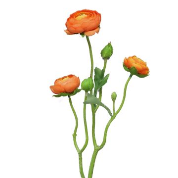 Decorative flower branch, ranunculus, JIXIANG, orange, 20"/50cm