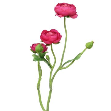 Decorative flower branch, ranunculus, JIXIANG, fuchsia, 20"/50cm