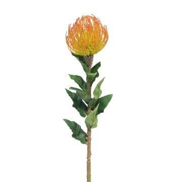 Artificial flower pincushion – Protea XIFANG, orange-yellow, 75 cm, Ø10 cm Artificial flower pincushion – Protea XIFANG, orange-yellow, 75 cm, Ø10 cm