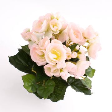 Silk flower begonia IVANA on spike, pink-white, 8"/20cm, Ø 1.2"-2"/3-5cm