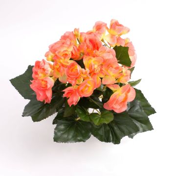 Silk flower begonia IVANA on spike, salmon, 8"/20cm, Ø 1.2"-2"/3-5cm