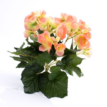 Silk flower begonia IVANA on spike, peach, 8"/20cm, Ø 1.2"-2"/3-5cm