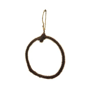 HELIJIA artificial metal hanging ring, flocked, dark brown, Ø15cm HELIJIA artificial metal hanging ring, flocked, dark brown, Ø15cm