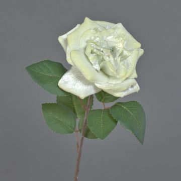 Textile rose YUFAN, cream, 45cm, Ø13cm Textile rose YUFAN, cream, 45cm, Ø13cm