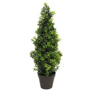 Artificial boxwood pyramid TOM, in a planter, 24"/60cm