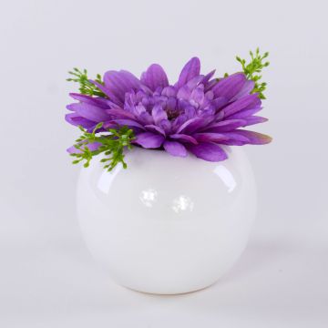Velvet gerbera IMINA in a ceramic pot, purple, 12cm, Ø15cm