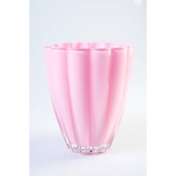 Small glass vase/table vase BEA, pink, 6.69"/17cm, Ø 5.51''/14cm