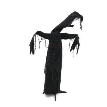 Halloween decorative figure: NOZZY tree with eerie laugh / moving mechanism, black, LEDs, 115cm