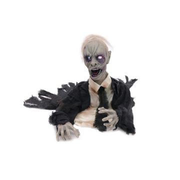 Halloween decorative figurine zombie / undead ROWDY with movement and screaming function, LEDs, 18"/45cm Halloween decorative figurine zombie / undead ROWDY with movement and screaming function, LEDs, 18"/45cm