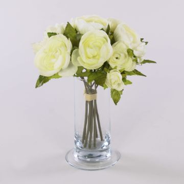 Artificial ranunculus bouquet TONIE, cream, 20 cm, Ø20 cm